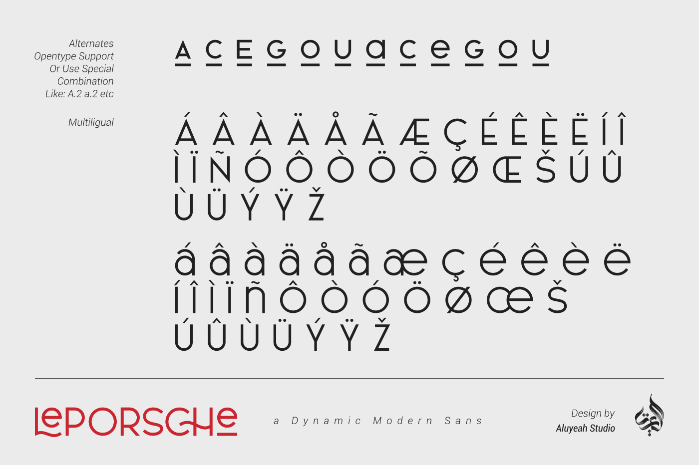 LePORSCHE dynamic modern font